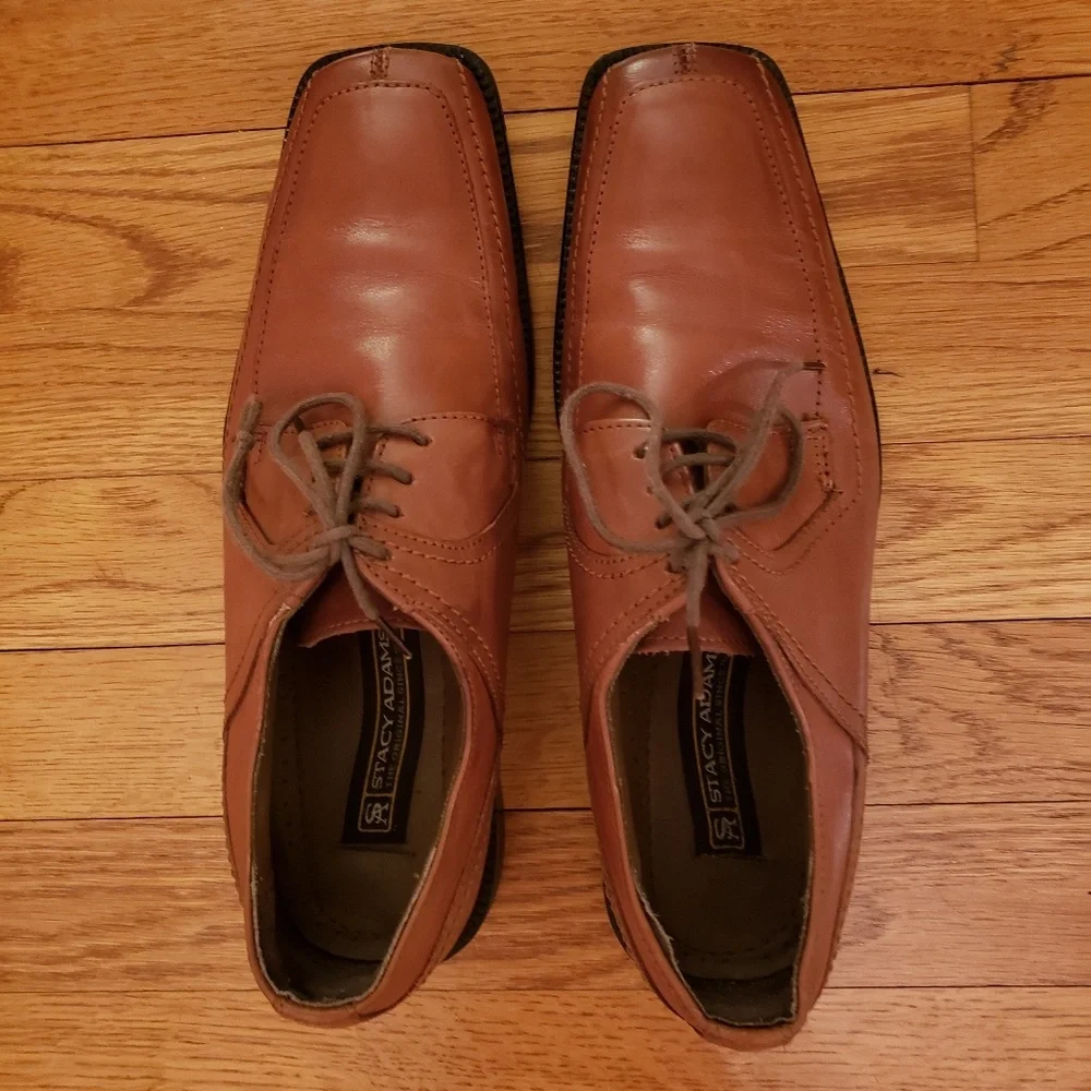 Vintage Stacy Adams Square‎ Leather Oxfords Dress Shoes Men’s Size 7.5